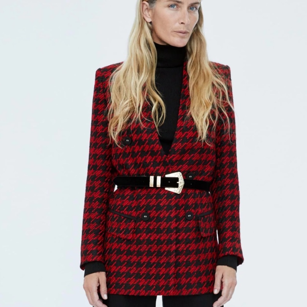 Chic Houndstooth Blazer by Zara